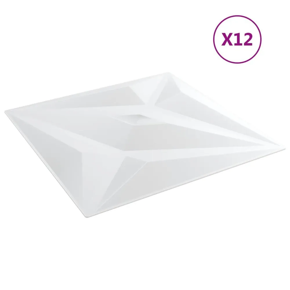 Panele ścienne, 12 szt., białe, 50x50 cm, XPS, 3 m², gwiazda