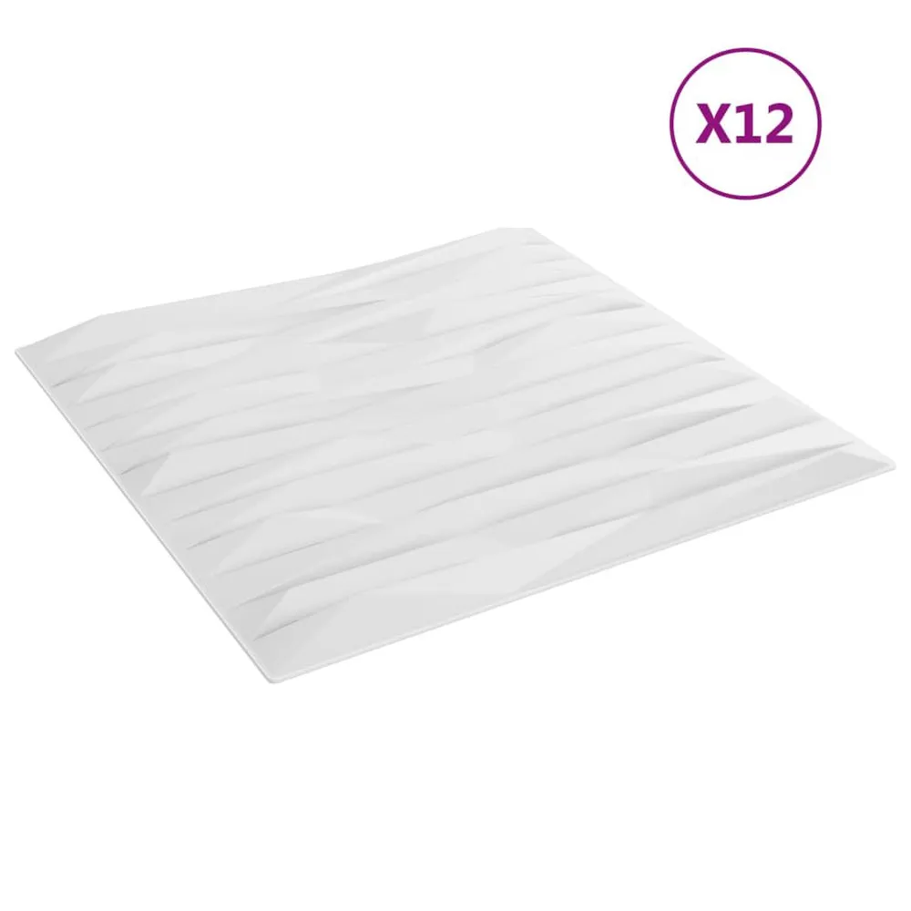 Panele ścienne, 12 szt., białe, 50x50 cm, XPS, 3 m², kamień