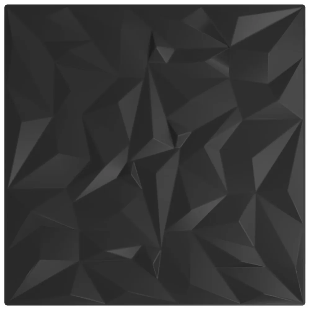 Panele ścienne, 12 szt., czarne, 50x50 cm, XPS, 3 m², ametyst