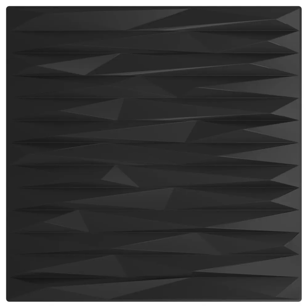 Panele ścienne, 12 szt., czarne, 50x50 cm, XPS, 3 m², kamień