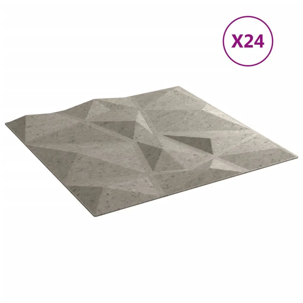 Panele ścienne, 24 szt., szarość betonu, 50x50 cm, XPS, 6 m²