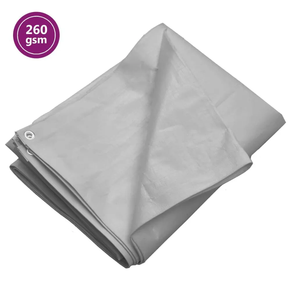 Plandeka, 260 g/m², 2x3 m, szara, HDPE