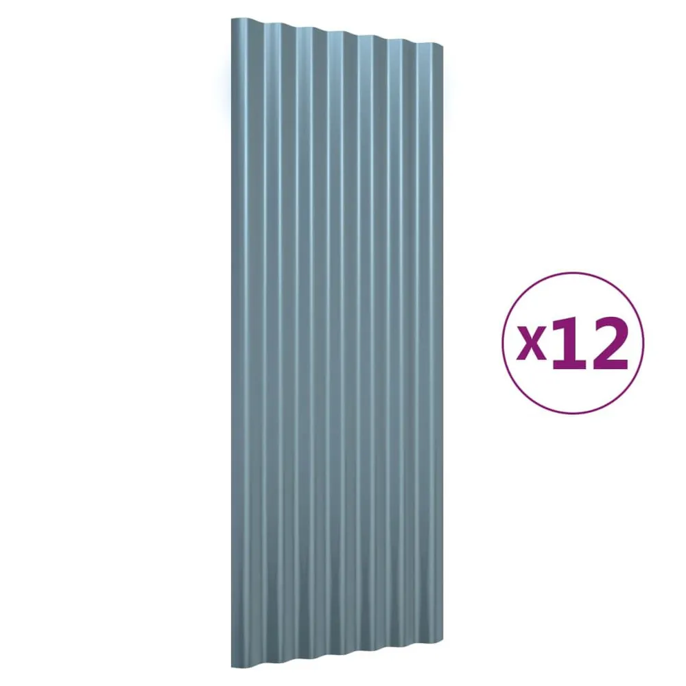 Panele dachowe, 12 szt., malowana proszkowo stal, 100x36 cm