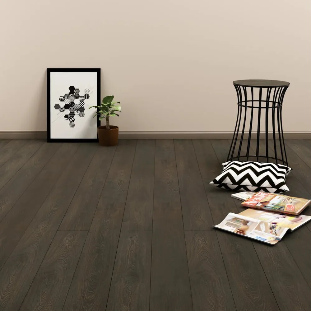 Samoprzylepne panele podłogowe 4,46 m², 3 mm, PVC ciemnobrązowe