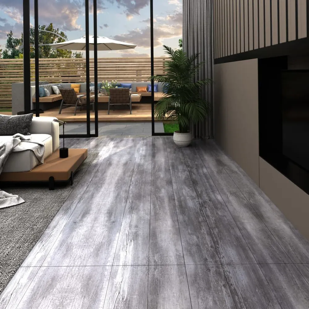 Samoprzylepne panele podłogowe PVC, 5,21 m², 2 mm, szare drewno