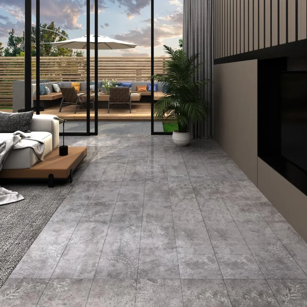 Samoprzylepne panele podłogowe, PVC, 5,21 m², 2 mm, szare
