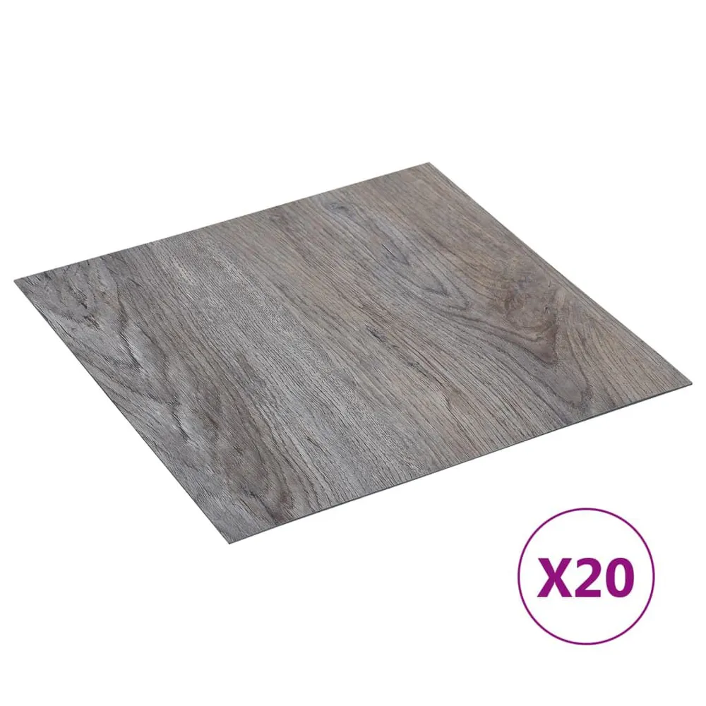 Samoprzylepne panele podłogowe, 20 szt., PVC, 1,86 m², brązowe