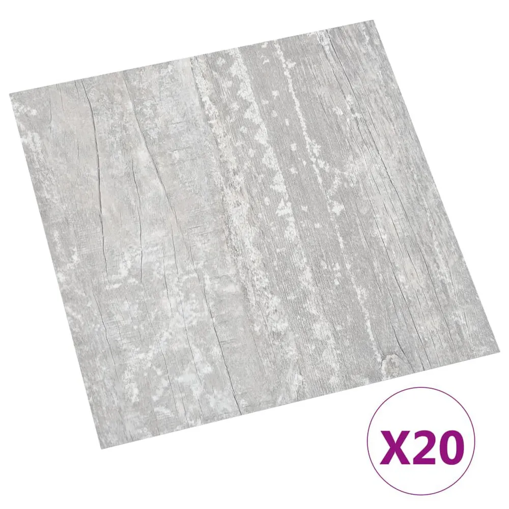 Samoprzylepne panele podłogowe, 20 szt., PVC, 1,86 m², szare