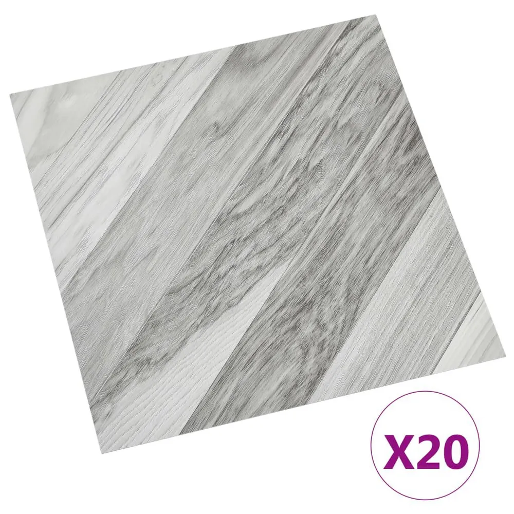 Samoprzylepne panele podłogowe, 20 szt., PVC, 1,86 m², w pasy