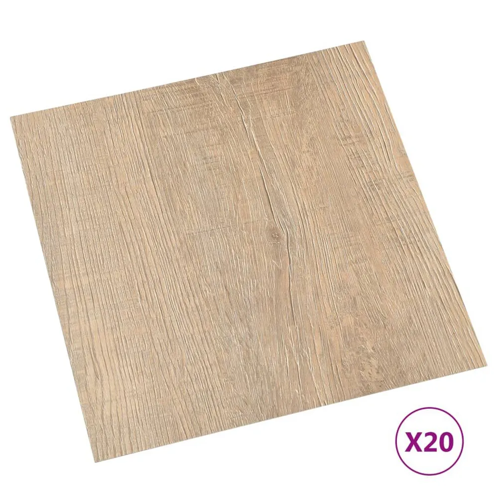 Samoprzylepne panele podłogowe, 20 szt., PVC, 1,86 m², brązowe