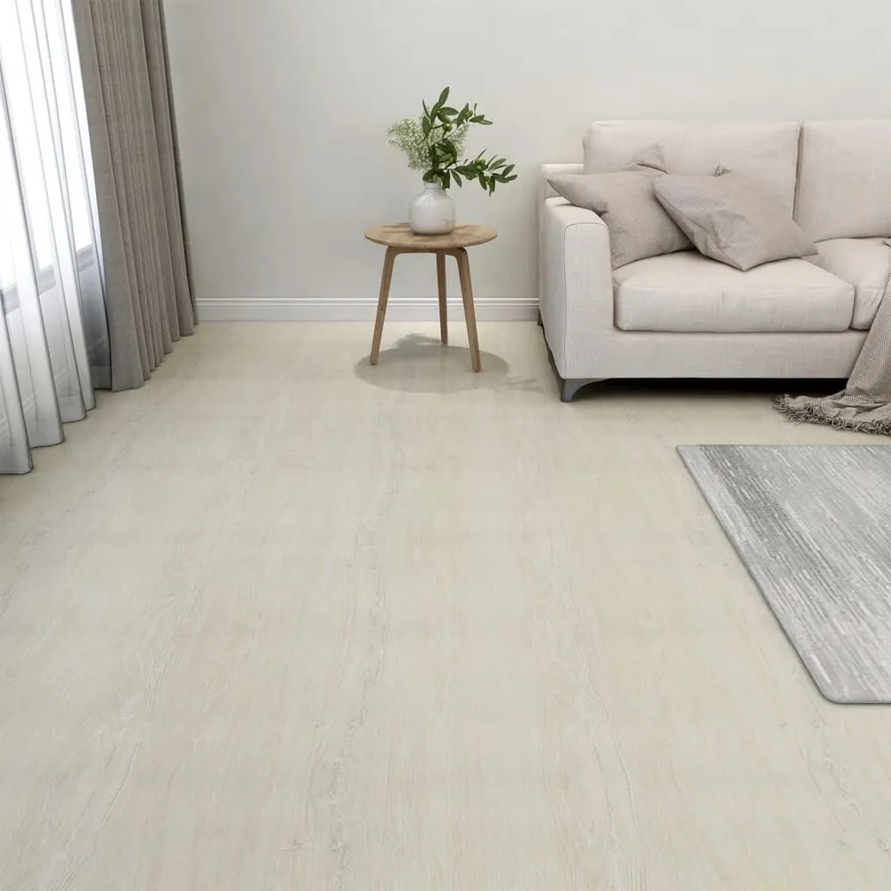 Samoprzylepne panele podłogowe, 20 szt., PVC, 1,86 m², kremowe