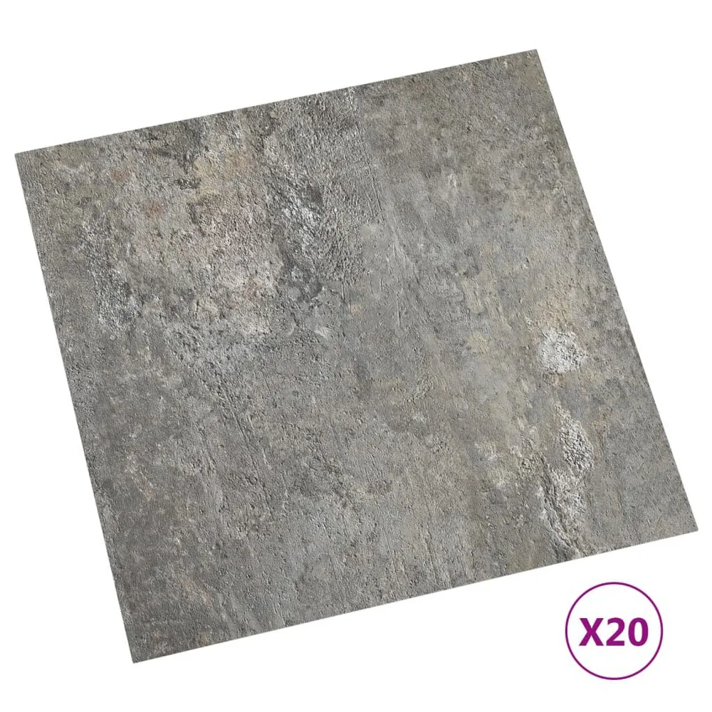 Samoprzylepne panele podłogowe, 20 szt., PVC, 1,86 m², szare