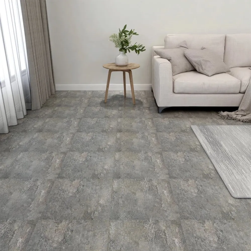 Samoprzylepne panele podłogowe, 20 szt., PVC, 1,86 m², szare