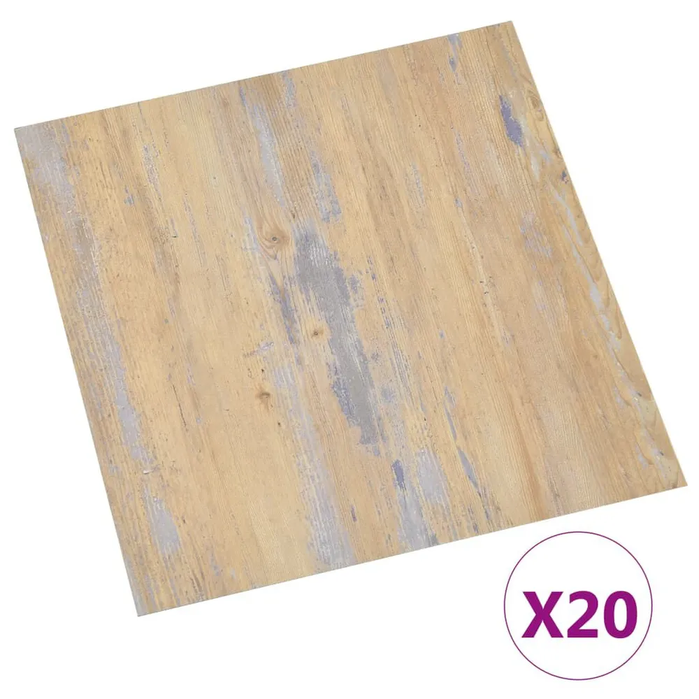 Samoprzylepne panele podłogowe, 20 szt., PVC, 1,86 m², brązowe
