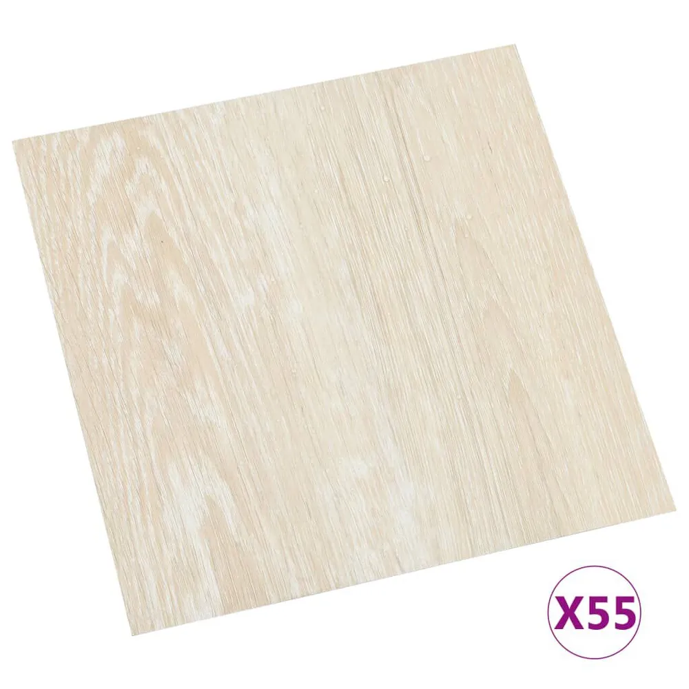 Samoprzylepne panele podłogowe, 55 szt., PVC, 5,11 m², beżowe