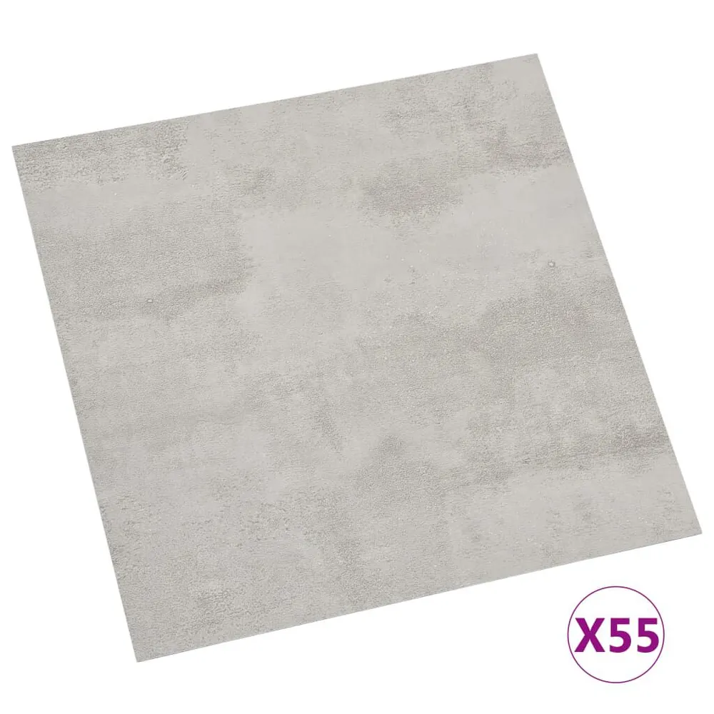Samoprzylepne panele podłogowe, 55 szt., PVC, 5,11 m², szare