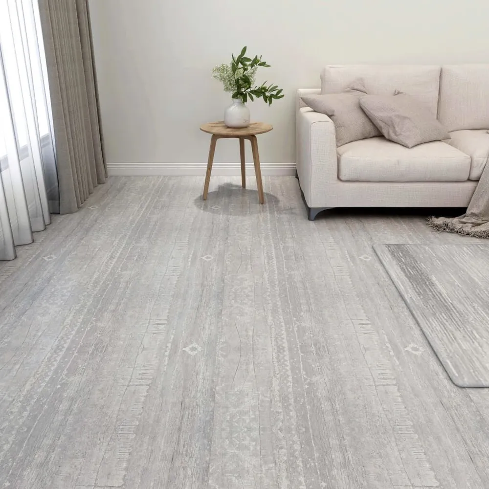 Samoprzylepne panele podłogowe, 55 szt., PVC, 5,11 m², szare
