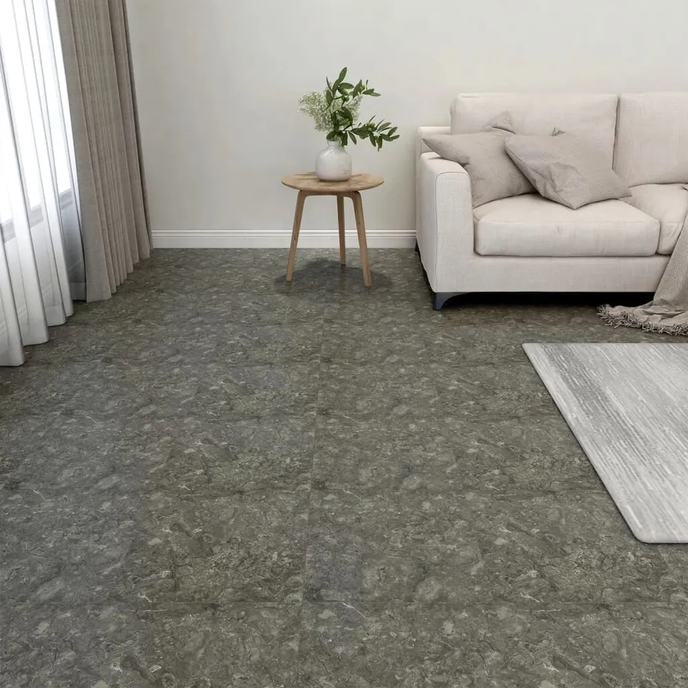 Samoprzylepne panele podłogowe, 55 szt., PVC, 5,11 m², szare