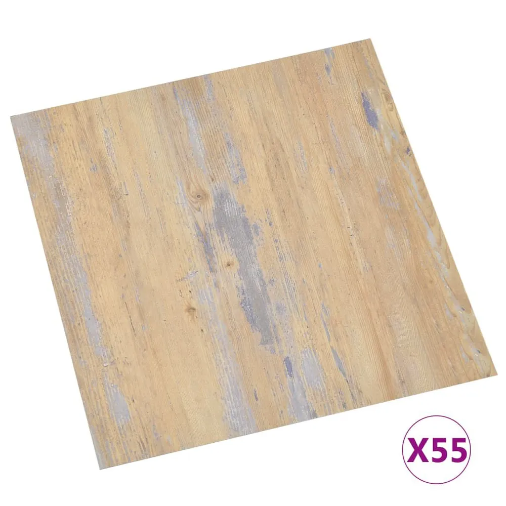 Samoprzylepne panele podłogowe, 55 szt., PVC, 5,11 m², brązowe