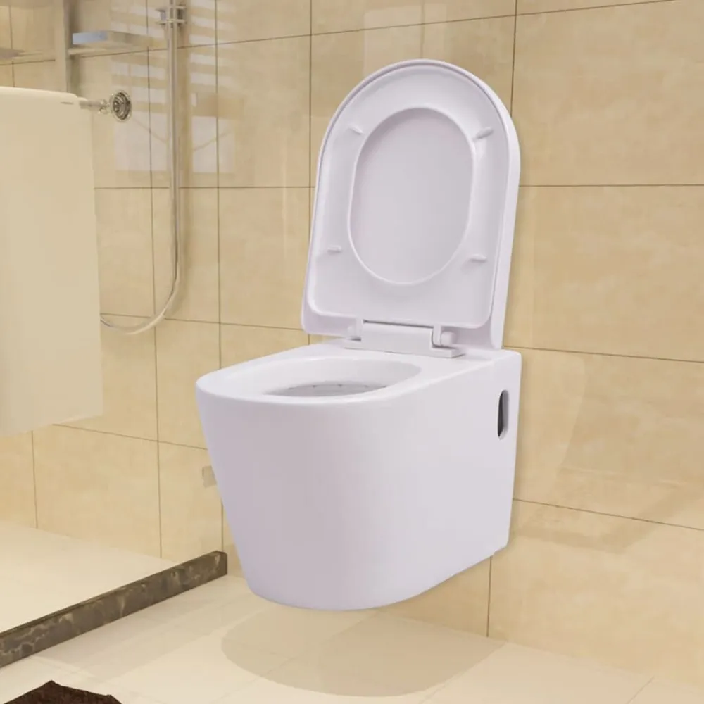 Podwieszana toaleta ceramiczna, biał