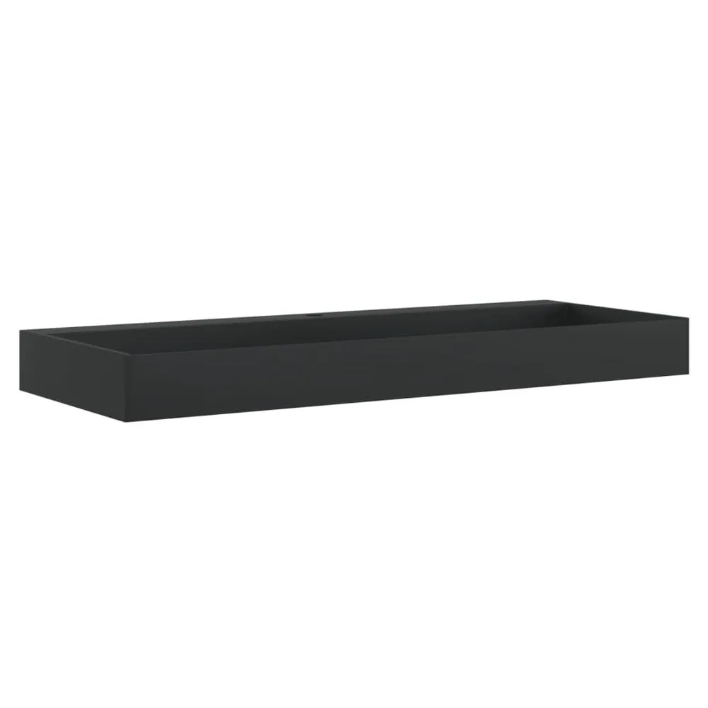 Umywalka, 120x46x11cm, kompozyt mineralny/marmurowy, czarny mat