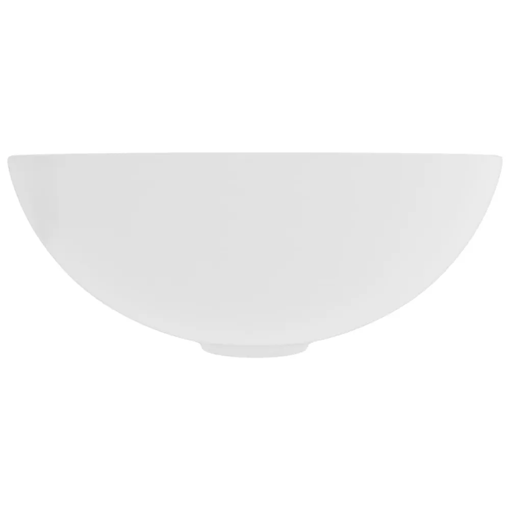 Umywalka łazienkowa, ceramiczna, matowa biel, okrągł