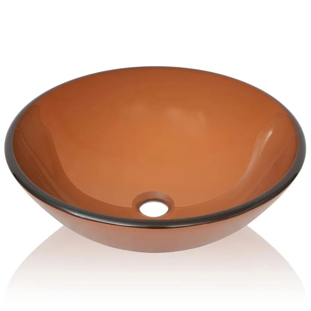 Umywalka z hartowanego szkł, 42 cm, brązowa