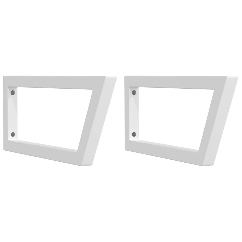 Wsporniki do półki pod umywalkę, 2 szt., białe, trapezowe, stal