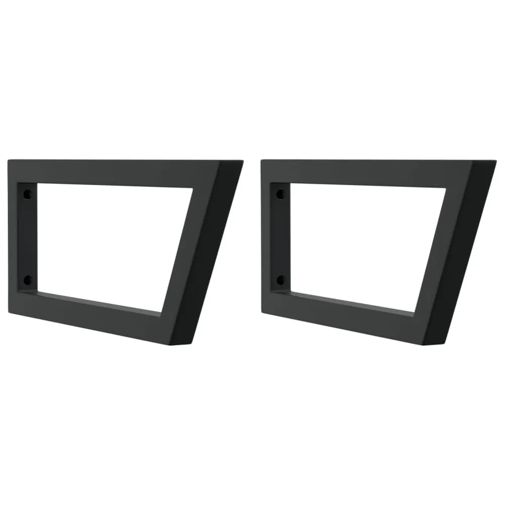 Wsporniki do półki pod umywalkę, 2 szt., czarne, trapezowe