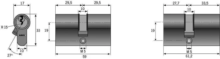 Podwójna wkładka bębenkowa ABUS C 73 N ( 3000280072 ) 30/75 mm Liczba kluczy 3 klucze identyczne