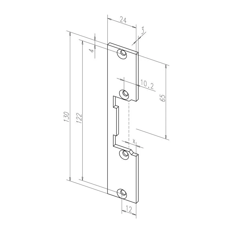 ASSA ABLOY płaska płyta uderzeniowa 096 ze stali nierdzewnej o matowych krawędziach ( 3324034004 )