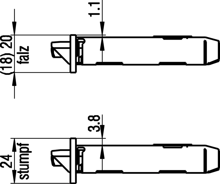 Zamek wpuszczany BKS 0215 ( 3000251045 ) BB 20/ 55/72/8 mm DIN lewy klasa 1 PVC-U