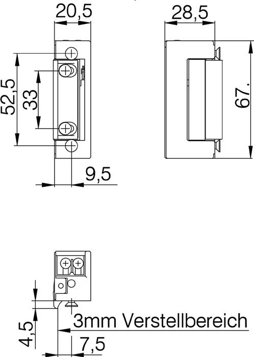 Elektrozaczep DENI 20171 6-12 V AC/DC ( 3000215035 )