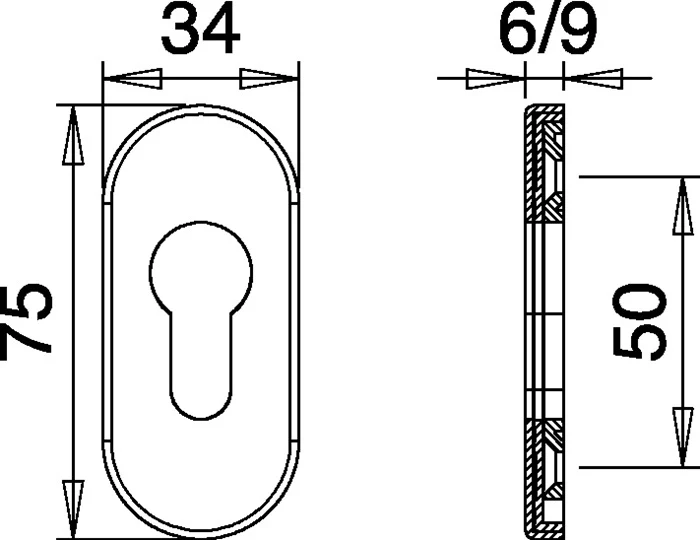 Rozeta na klucz EDI 0811/6003 Aluminium F1 ( 3000252713 )