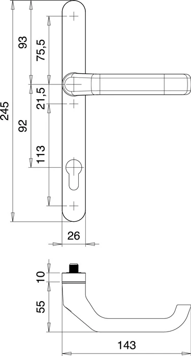 Zestaw drzwi profilowych EDI Atlas 1200/0026 Aluminium F1 ( 3000200040 )