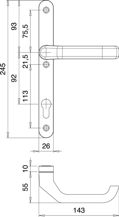Zestaw drzwi profilowych EDI Atlas 1200/0026 Aluminium F1 ( 3000200040 )