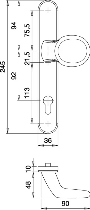 Zestaw drzwi profilowych EDI Kronos 1300/K22/035 aluminium F12 ( 3000200029 )