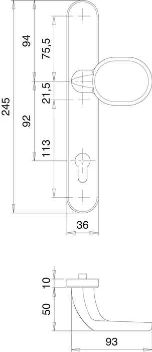 Zestaw drzwi profilowych EDI Kronos 1300/K22/035 aluminium F12 ( 3000200029 )