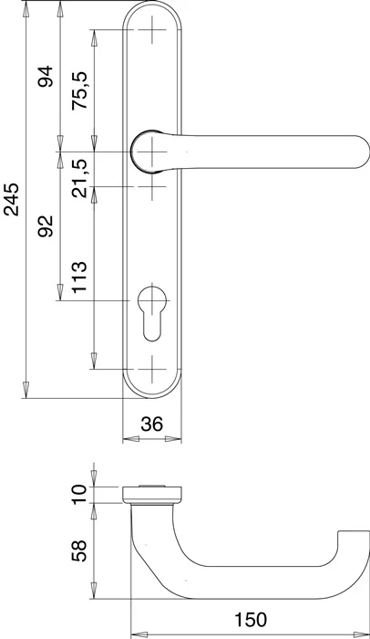 Zestaw drzwi profilowych EDI Kronos 1300/K22/035 aluminium F12 ( 3000200029 )