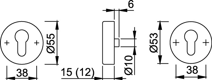 Rozeta zabezpieczająca HOPPE E42NSA stal nierdzewna F69 ( 3000250719 )