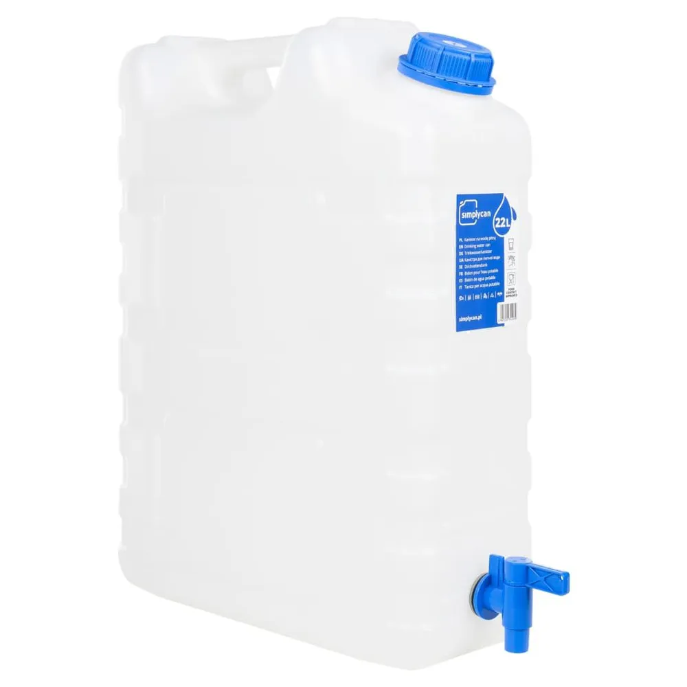 Zbiornik na wodę, z kranikiem, przezroczysty, 20 L, plastikowy
