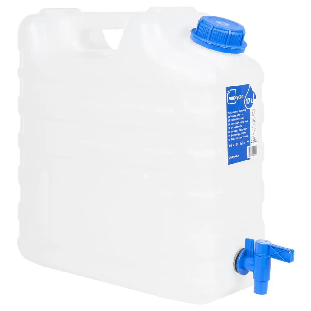 Zbiornik na wodę, z kranikiem, przezroczysty, 15 L, plastikowy